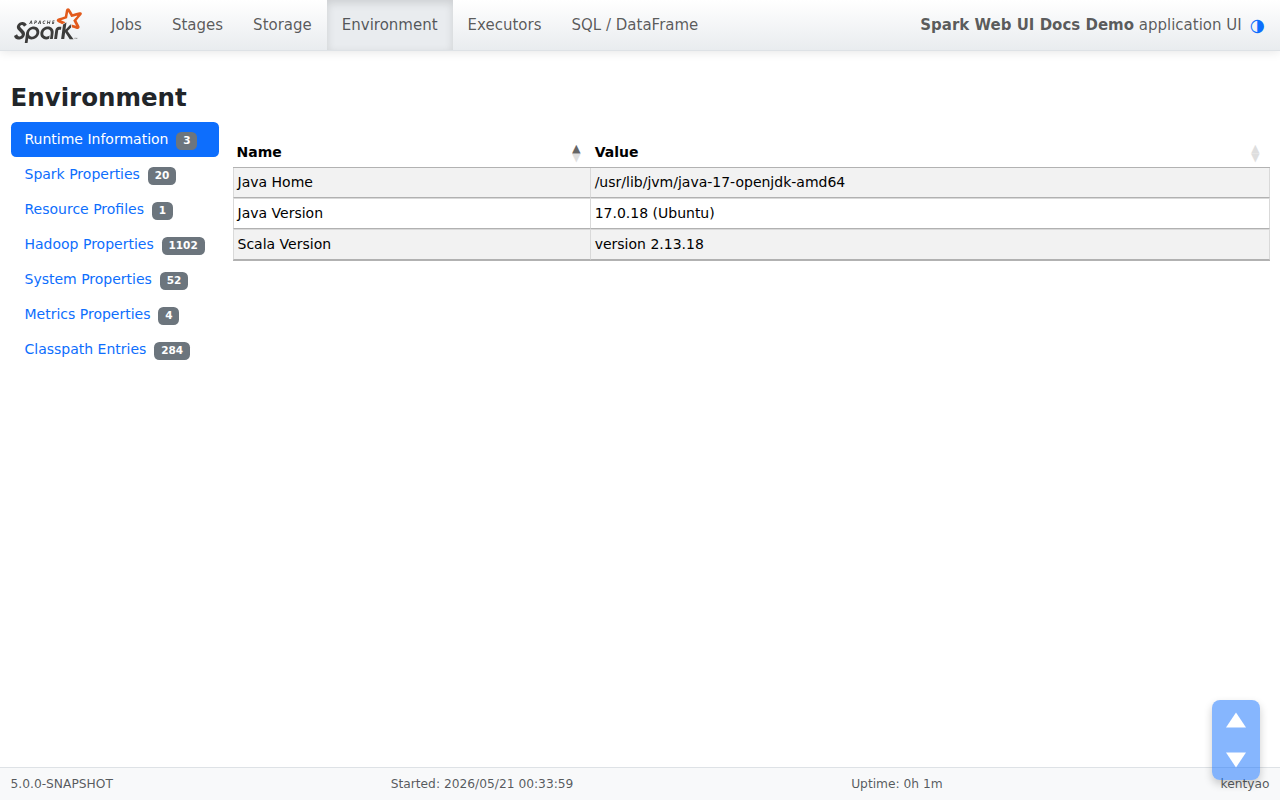 Env tab